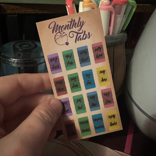 The Grimoire Index Tabs: Monthly Index & Chapter Markers
