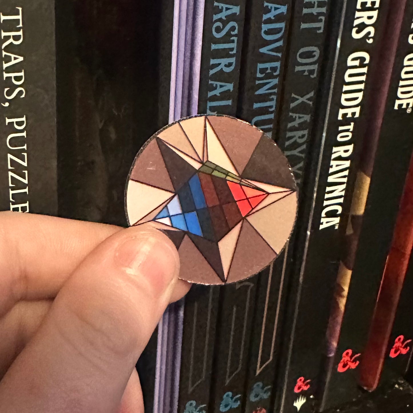Stained Glass Polyhedral Dic Sticker - 1.5” Mini Vinyl - Durable, Laminated, Water Resistant