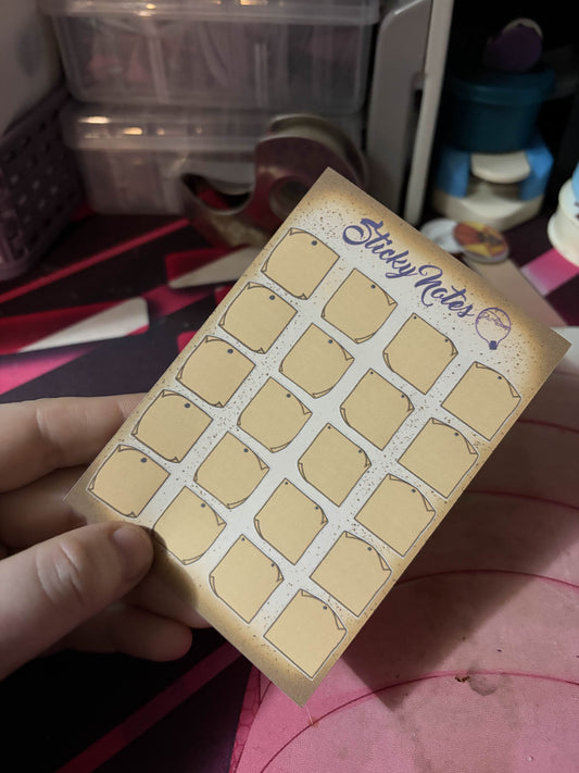 Arcane Sticky Notes Planner Stickers – Parchment Box Sheet – 3.25” x 4.5”